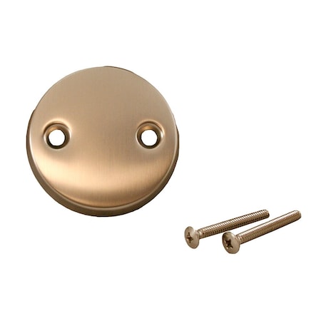 Jones Stephens Brushed Nickel Two-Hole Overflow Faceplate with Screws T0813BN